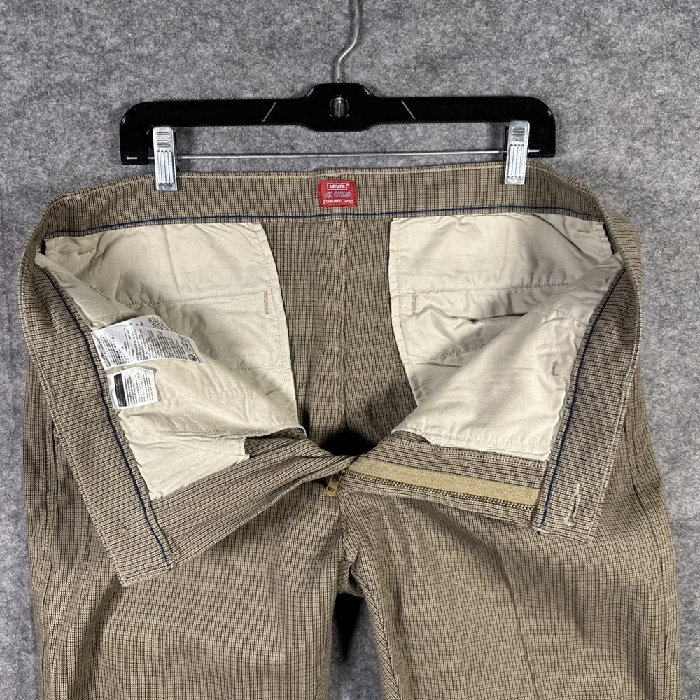 Levi's Men's XX Chino Standard Taper 36/34(38x30) Houndstooth Brown Pants Hemmed